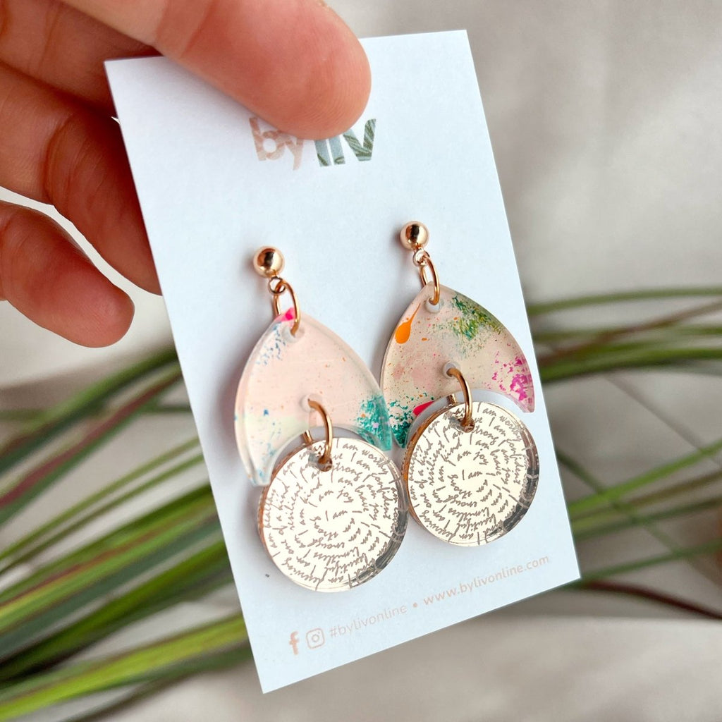 Pink Party – Affirmation Earrings - By Liv