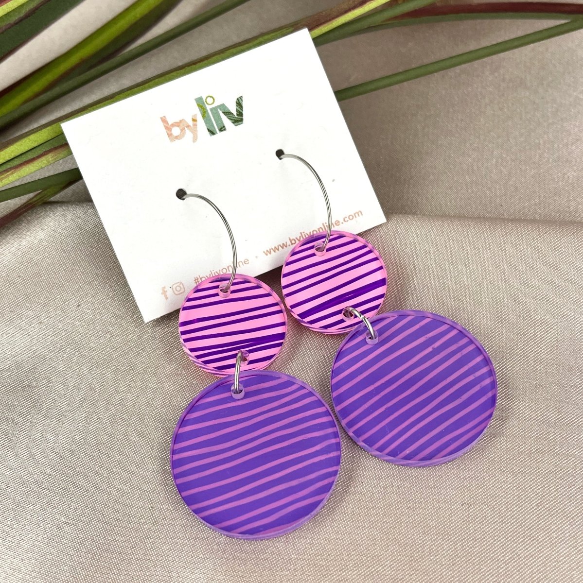 Pink & Purple Hoop Earrings - By Liv