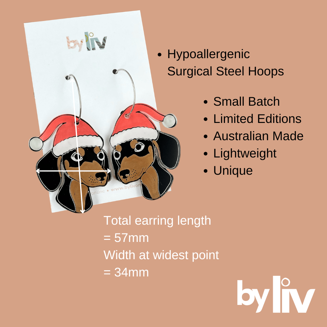 Santa Sausage Earrings - By Liv