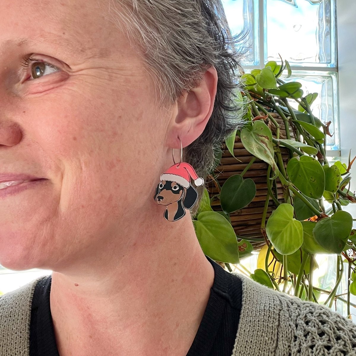 Santa Sausage Earrings - By Liv