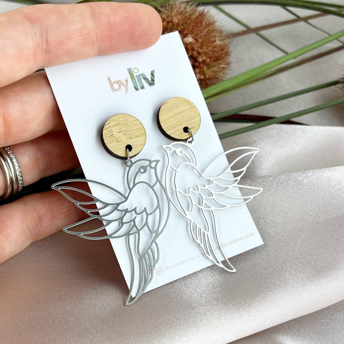 Wild Wings Stainless Steel Dangles - By Liv