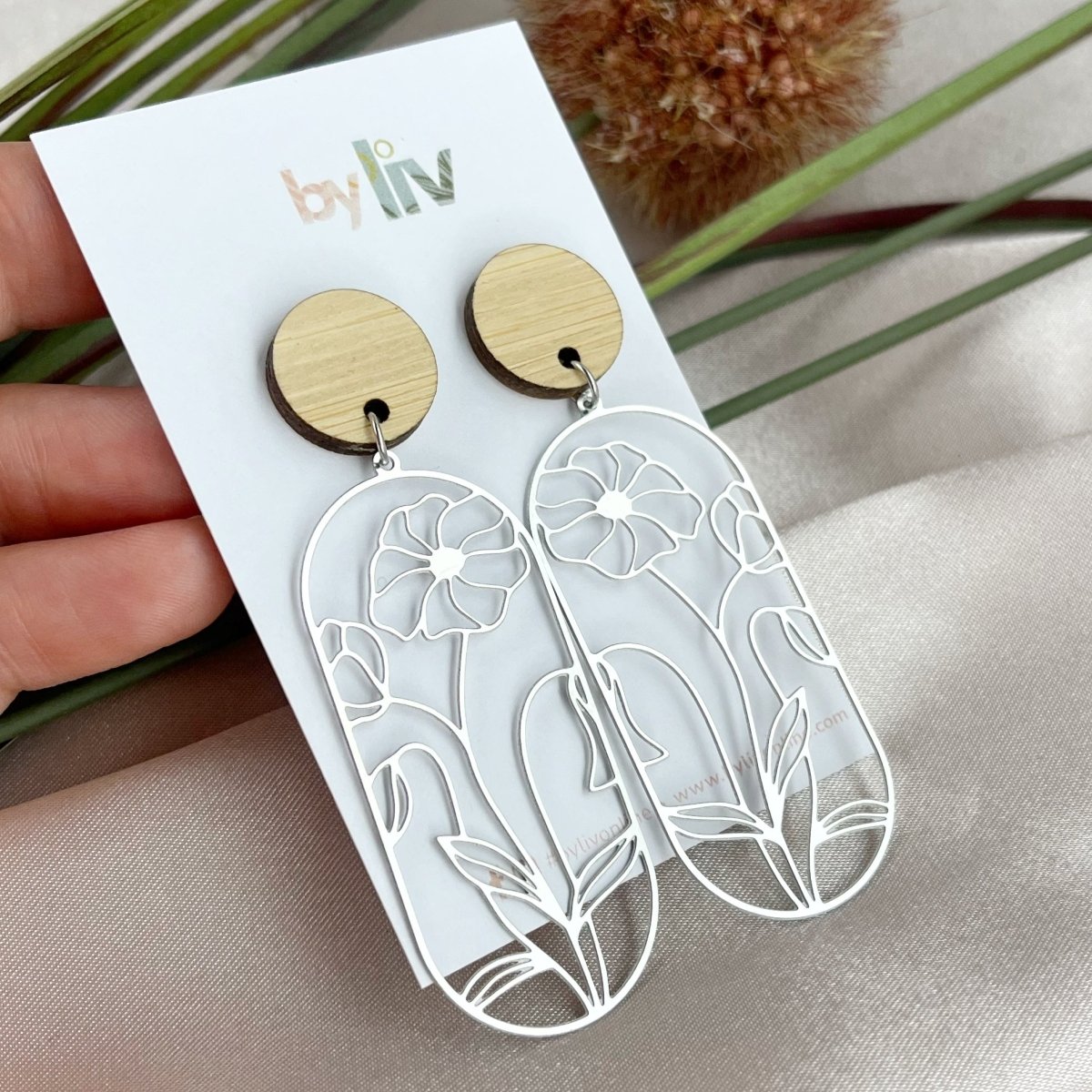 Wildflower Statement Earrings – Stainless Steel - By Liv
