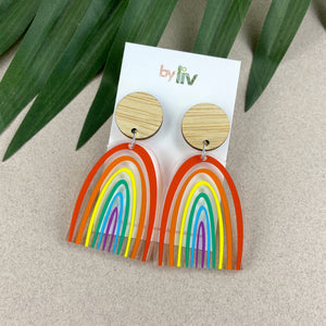 CHOOSE YOUR SIZE: Bright rainbow dangles
